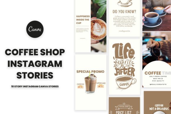 10 Coffee Shop Instagram Story Canva Business