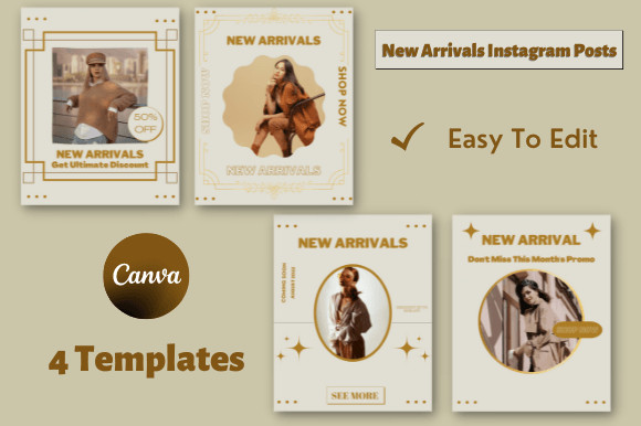 Arrivals Instagram Post Templates Canva