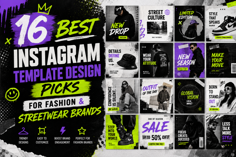 16 Best Instagram Template Design Picks for Fashion & Streetwear Brands