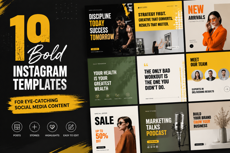 19 Bold Instagram Templates for Eye-Catching Social Media Content