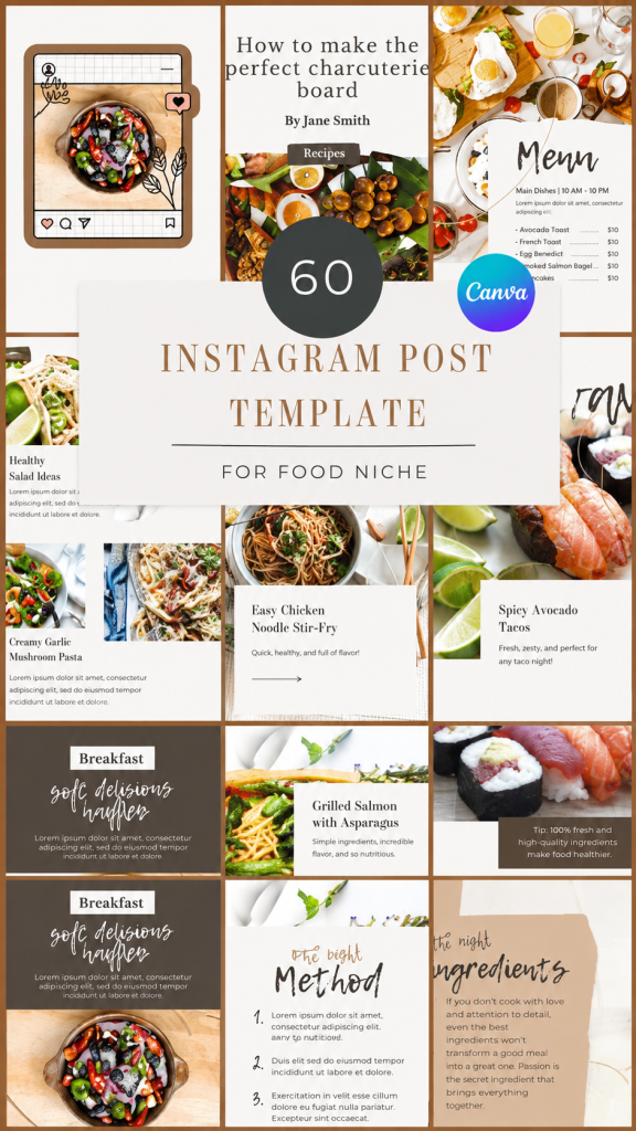 InstaPost Food Niche Canva Template