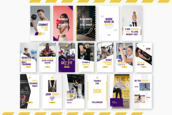 Fitness Instagram Story Template Canva Business