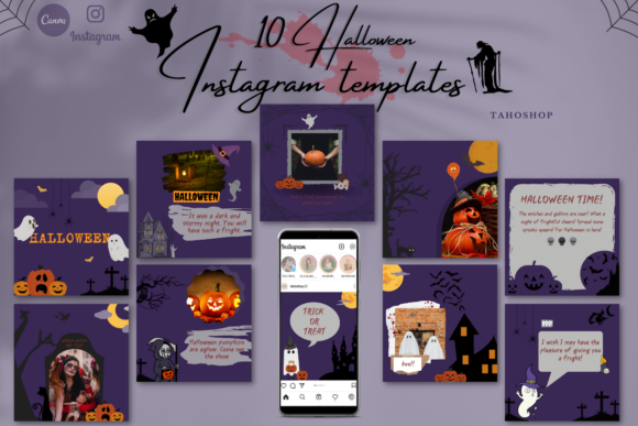 Halloween Instagram Canva Template