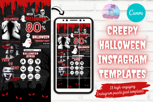 Halloween Instagram Canva Template