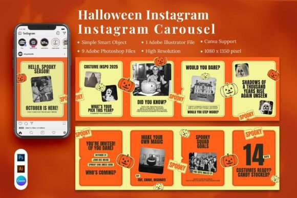 Halloween Instagram Canva Template