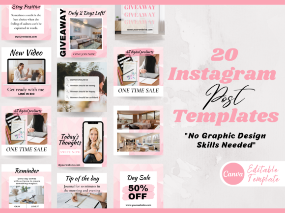 Instagram Post Templates, Canva Template