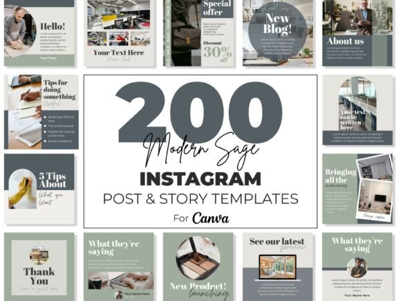 Modern Instagram Canva Templates Kit