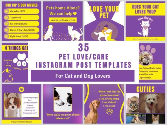 Pet Instagram Post Templates Canva