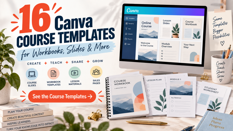 16 Best Canva Course Template Options for Workbooks, Slides and Sales Pages