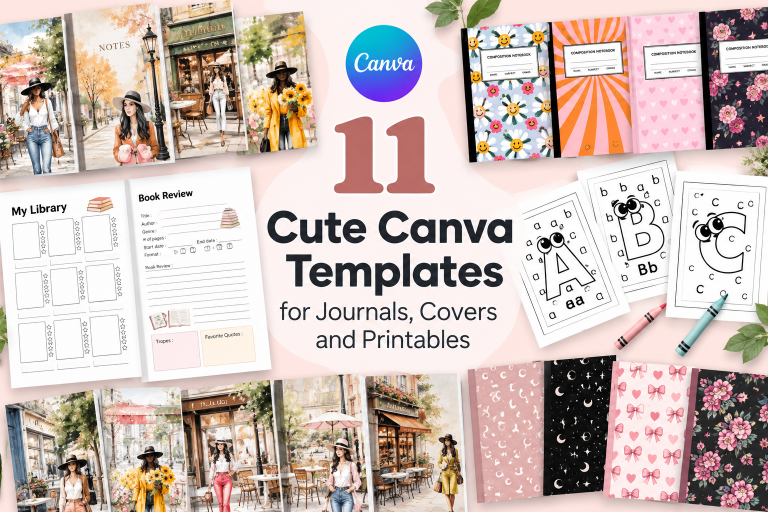 11 Cute Canva Templates for Journals, Covers and Printables